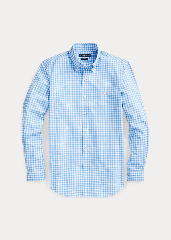 Men's Polo Ralph Lauren Gingham Poplin Shirts | 702164GCB